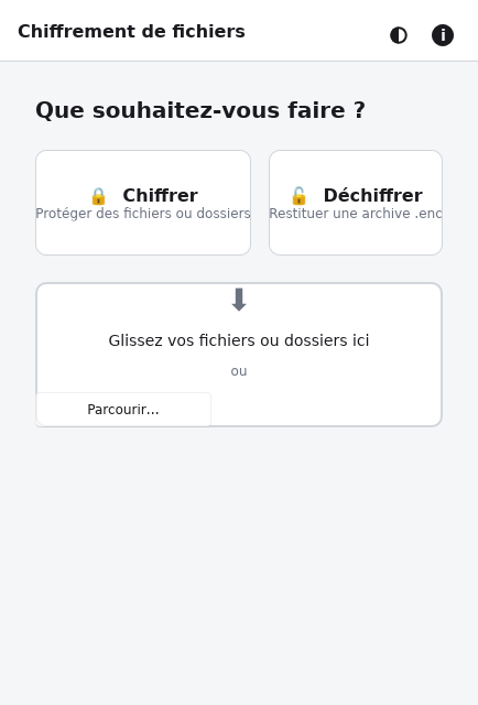 Chiffre AES : chiffrer ou déchiffrer des fichiers.